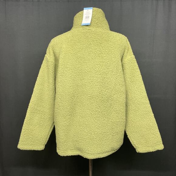 NWT Disney Women L Green Sherpa 1/4 Zip Pullover Winnie the Pooh Keep Calm Skate - Picture 4 of 11